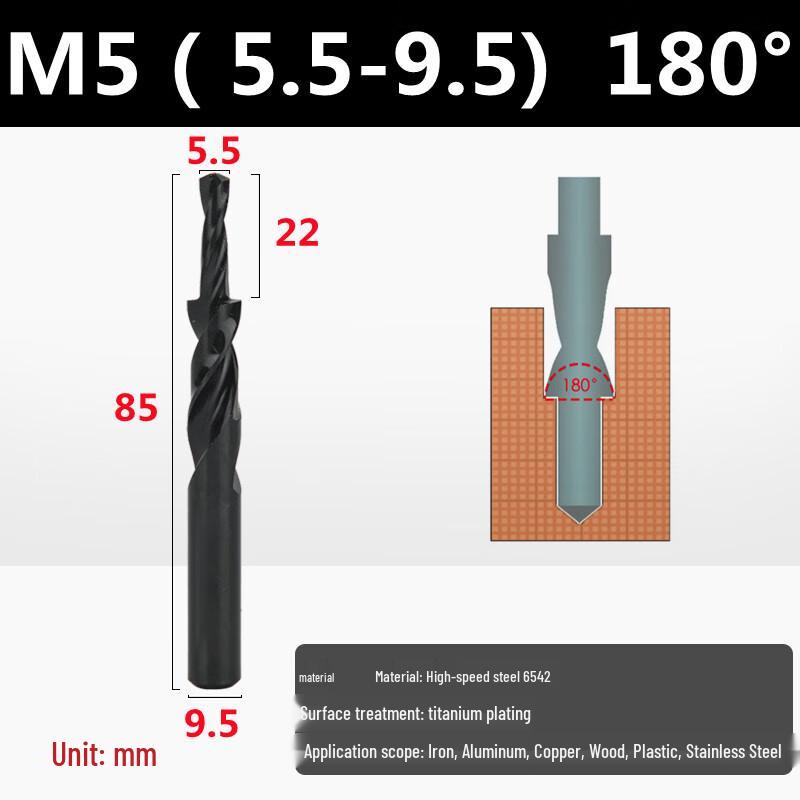 HSS Step Counterbore Drill Bit for M5 Screws
