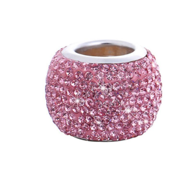 Universal Crystal Rhinestone Car Seat Headrest Ring Collars Decor Charms Diamond Bling Car Interior Accessories For Women Girls