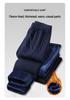 Fleece-Lined Cotton School Uniform Pants for Boys & Girls - Straight-Leg, Solid Color, Thick Winter Version for Middle & High School Students