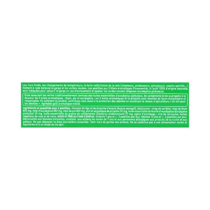 Puressentiel Respiratoire Pastilles 3 Miels Aromatiques 18 Pastilles