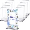 Gangbaru 10 Pack 4 X 6'' Acrylic Sign Holder Clear Display Stand Double Sided Vertical Flyer Menu Brochure Holders For Restauran