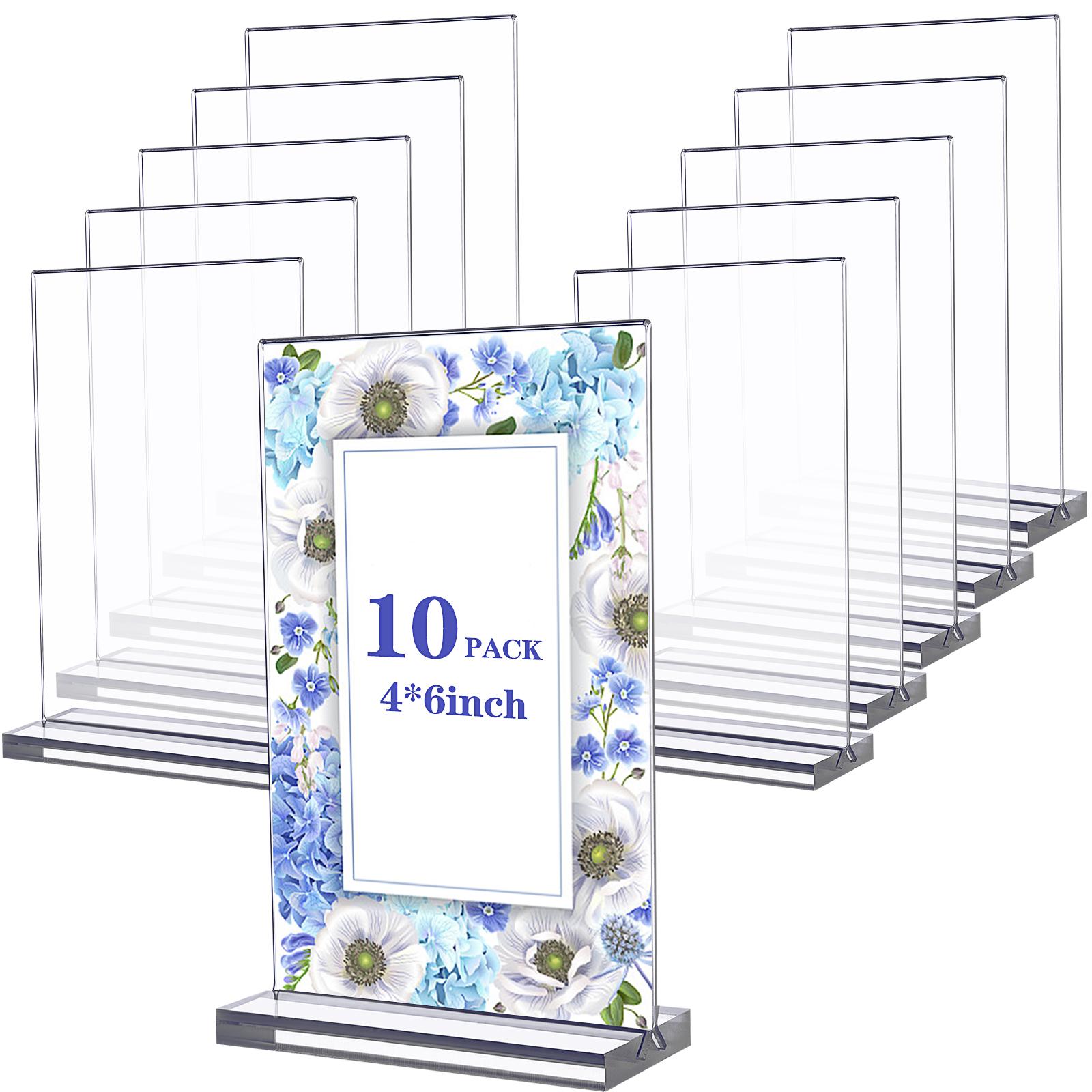Gangbaru 10 шт. 4 X 6   акриловый держатель для знака прозрачный стенд двухсторонний вертикальный держатель для флаера меню брошюры для ресторана 0