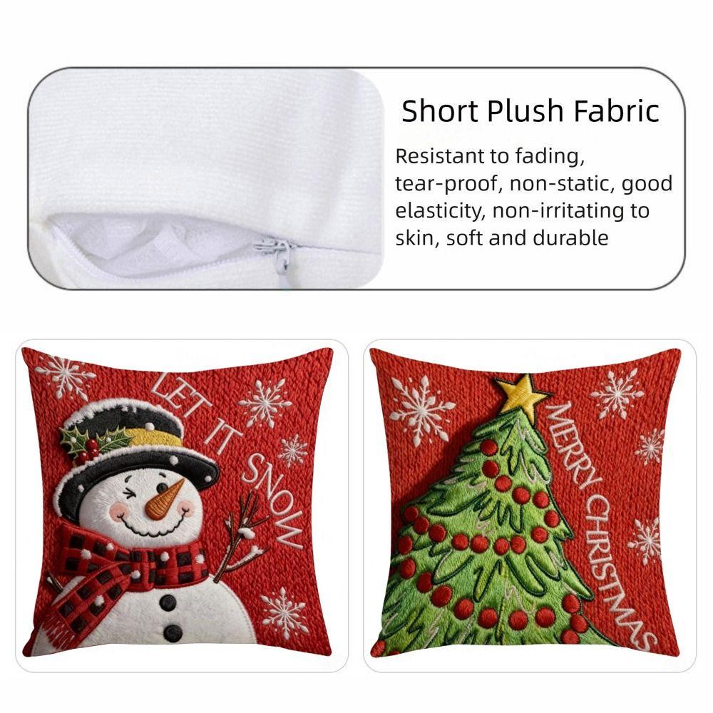 Machine Washable Christmas Pillow Covers 45x45 cm Square Pillow Case  Holiday Season