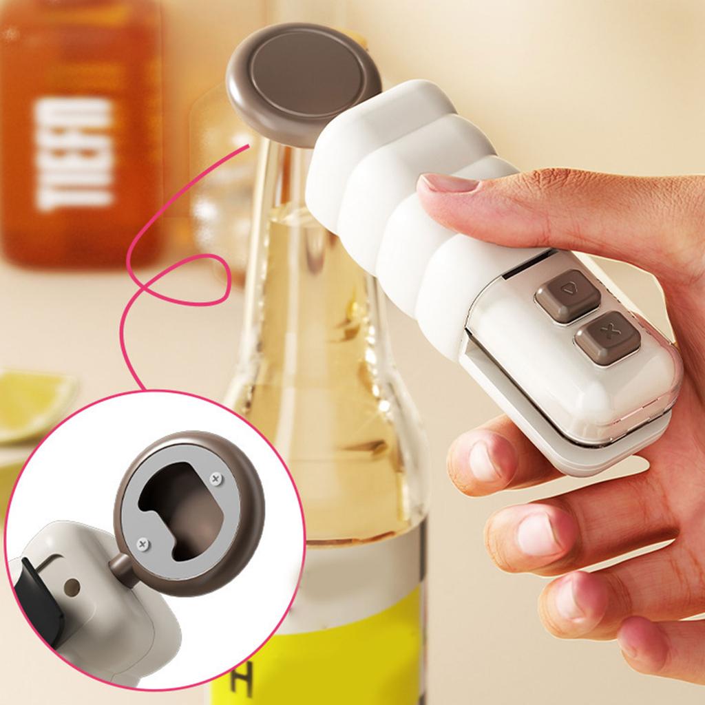 3 In 1 Mini Bag Sealer,Chip Bag Sealer Heat Seal with Bottle Opener Magnet Bag Resealer for Plastic Bags Food Storage