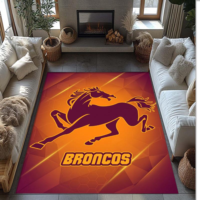 Brisbane Broncos Crystal Velvet Carpet Soft Anti?Slip Floor Mat Comfortable Home Living Room Bedroom Decor Rug