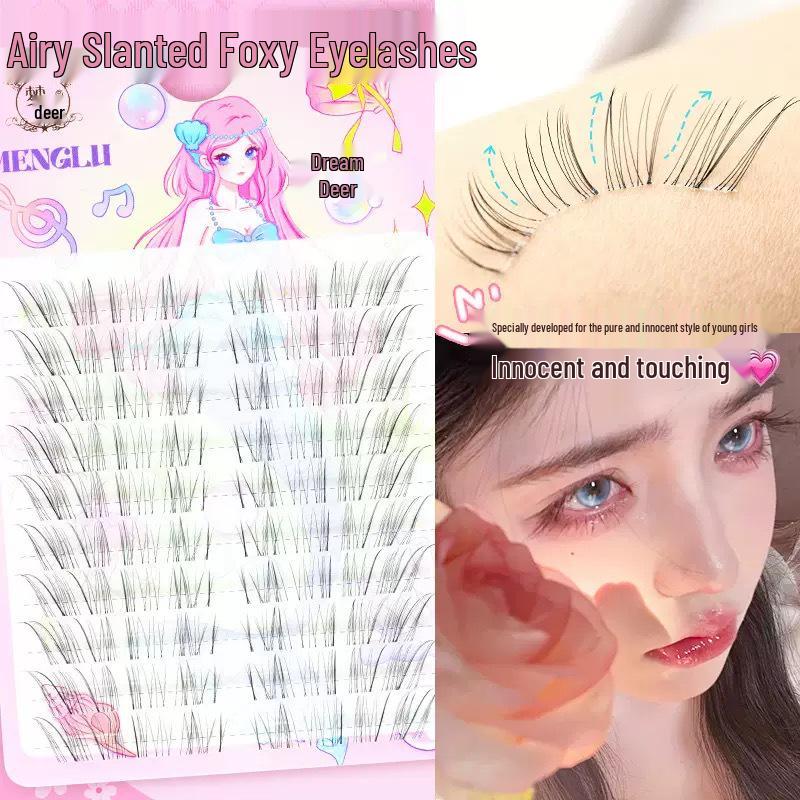 Dream Deer Breathable Slanted Fox False Eyelashes - Realistic Natural Lashes, 2025 New Style