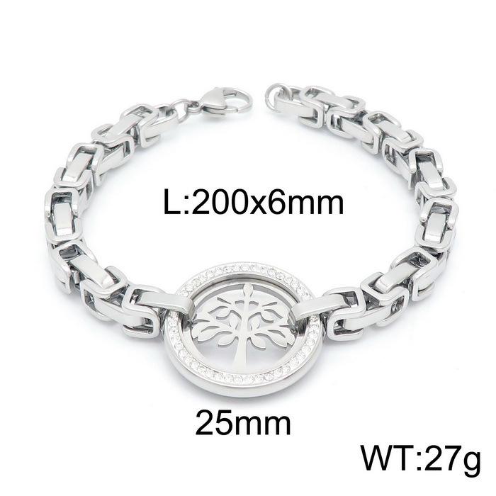 Kalen European-American Tree of Life Titanium Steel Diamond Bracelet for Women