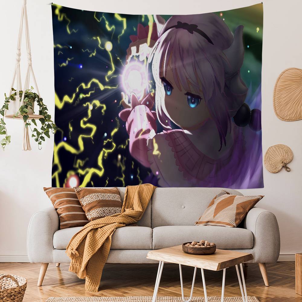

Miss Kobayashi Dragon Maid Anmie Cartoon Tapestry Art Science Fiction Room Home Decor Wall Hanging Sheets 74x94cm(29x37in)