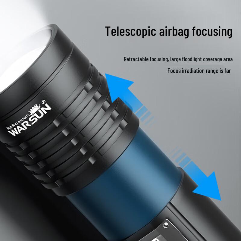 Walrusen High-Power Rechargeable Zoom Flashlight
