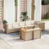 VidaXL Garden Lounge Set with Cushions 9 Pcs Beige Braided Resin 3261895