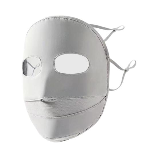 Soft Ice Silk Face Guard, Full Face Protection Face Shield, Breathable Holes Facekini with Elastic Ear Loop for Outdoor Activities Eye Forehead Neck