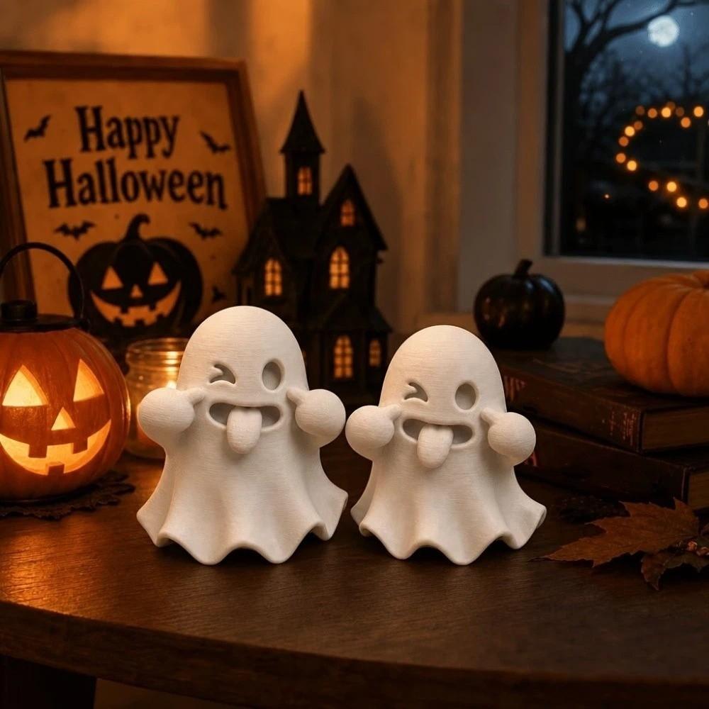 Fun Expression Cute Ghost Statues Mischievous Mini Ghost Ornaments Gift for Friend