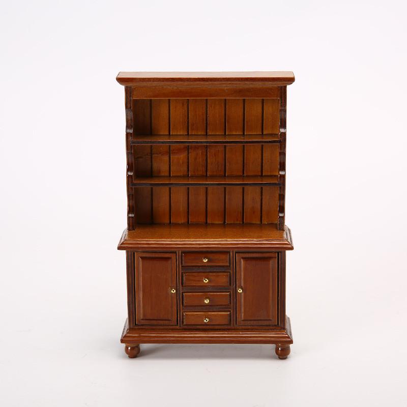 Wooden Dollhouse Miniature Display Cabinet With Four Drawers For Collectors And Craft Enthusiasts