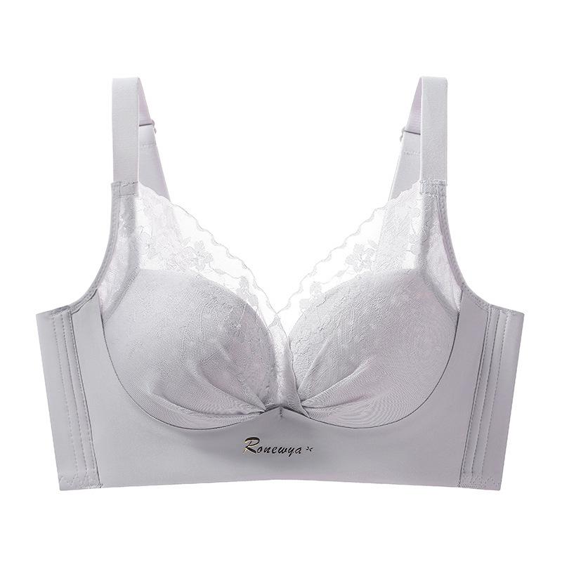 Lace Small Breasts Show Large Gathering Adjustment Type, Double Breasts, Anti-sagging, No Steel Ring Bra, Thick Cup