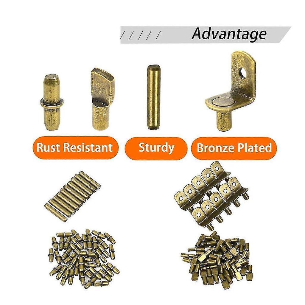 100Pcs Shelf Pegs for Shelves, 4 Styles Shelf Pins Kitchen Cabinet Shelf Pegs,Shelf Holders Pegs, B - GXCC