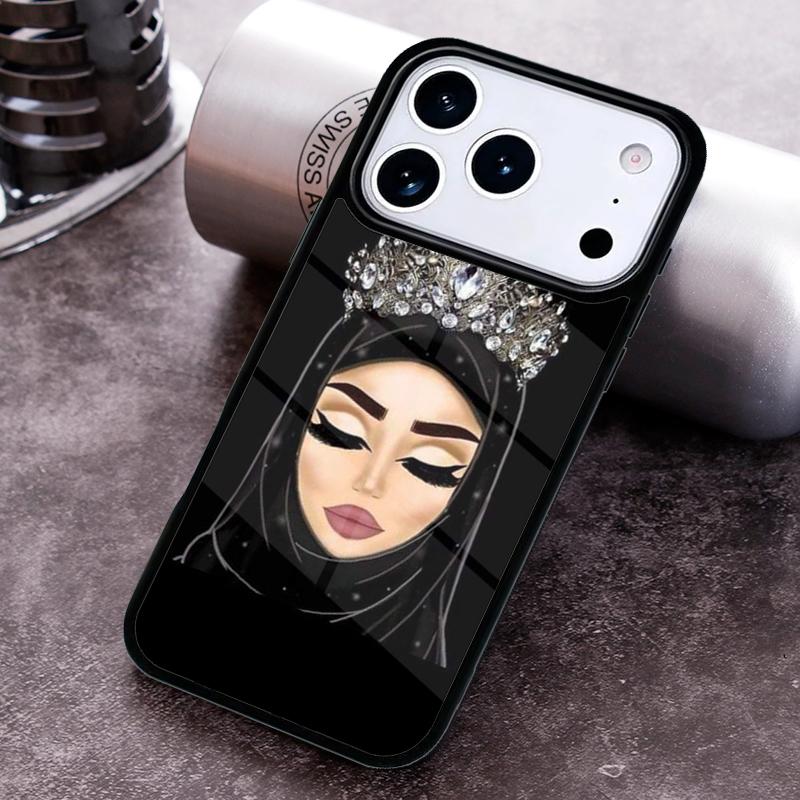 Islamic Hijab Girl Queen Phone Case for iPhone 17 16 15 Pro Max Air 14 13 12 11 Plus Shockproof Cover