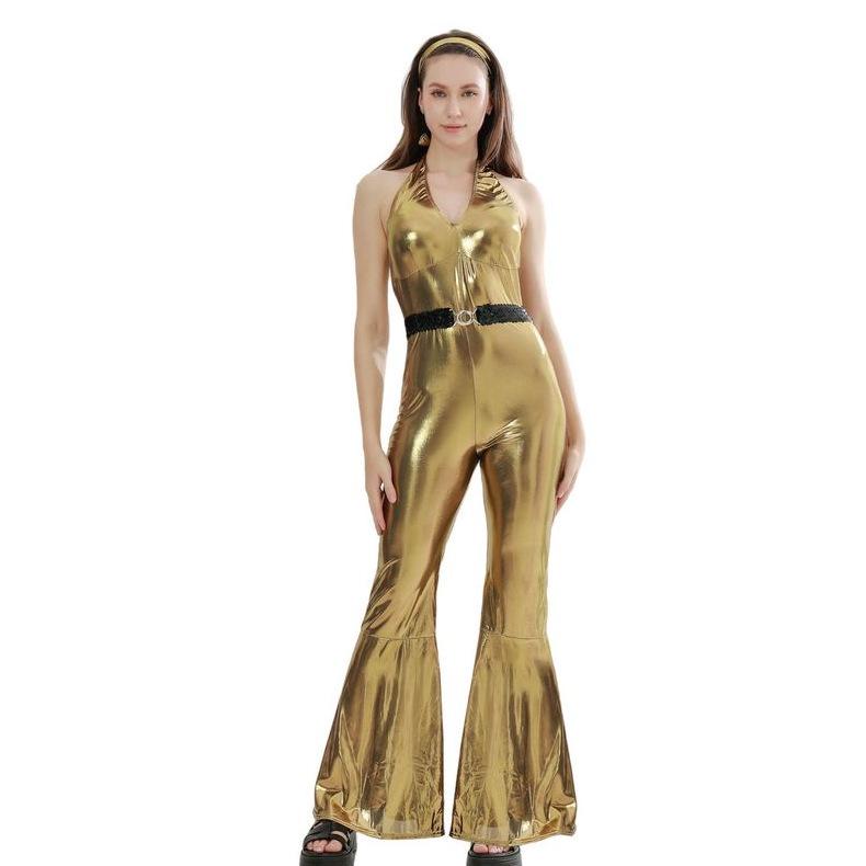 70er Jahre Disco Kostüm für Damen - Retro Europäischer & Amerikanischer Stil Halloween Bühnenoutfit