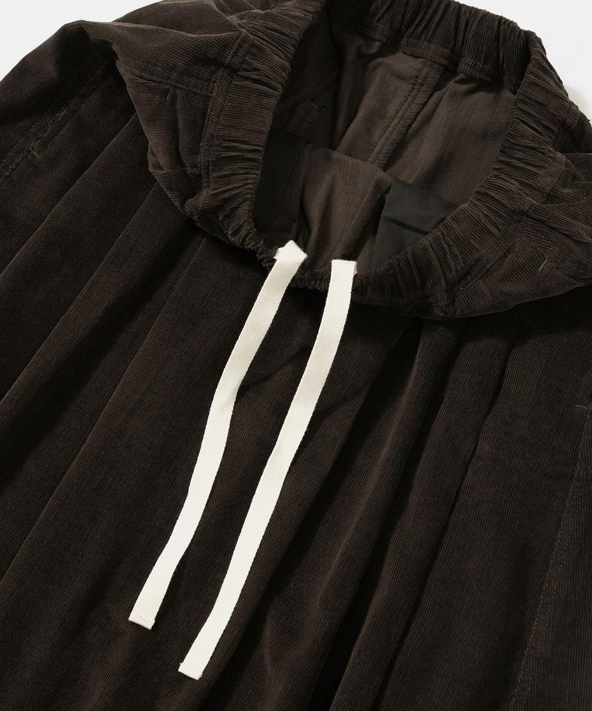 COLUMBIA UNIVERSITY Trajan Label All-Round Corduroy Pleats Long Skirts_Brown