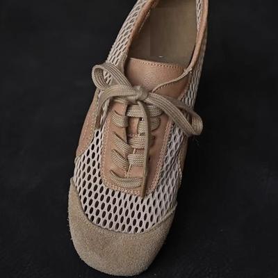 Versione in pelle di mucca rete traspirante scarpe casual da donna scarpe basse da donna nuove estive comode da donna