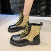 Autumn and winter new Martin boots women's lace-up comfortable platform short boots 3D printing multi-pattern women's boots
