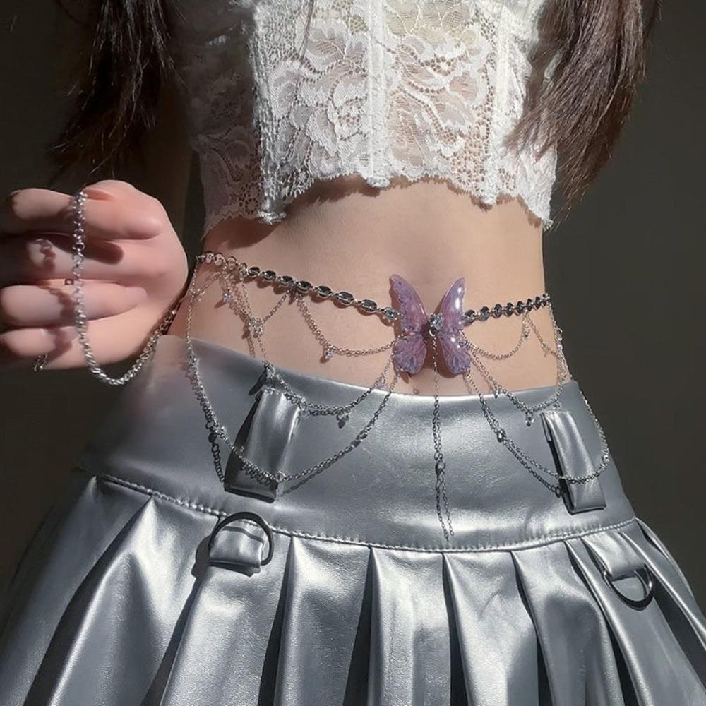 Butterfly Y2k Waistband Korean Style Sexy Body Chain Retro Belly Chain  Gift