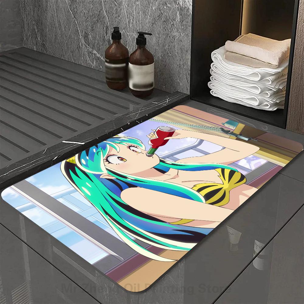 1pc U-Urusei Y-Yatsura Bathroom Absorbent Mats Anti-Slip Mats Home Decor Supplies Carpets Home Kitchen Floor Mats