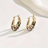 Fashionable and Trendy Gold Color Leopard Print Hanging Women's Earrings, Personalized and Simple Daily Party Zircon Gifts