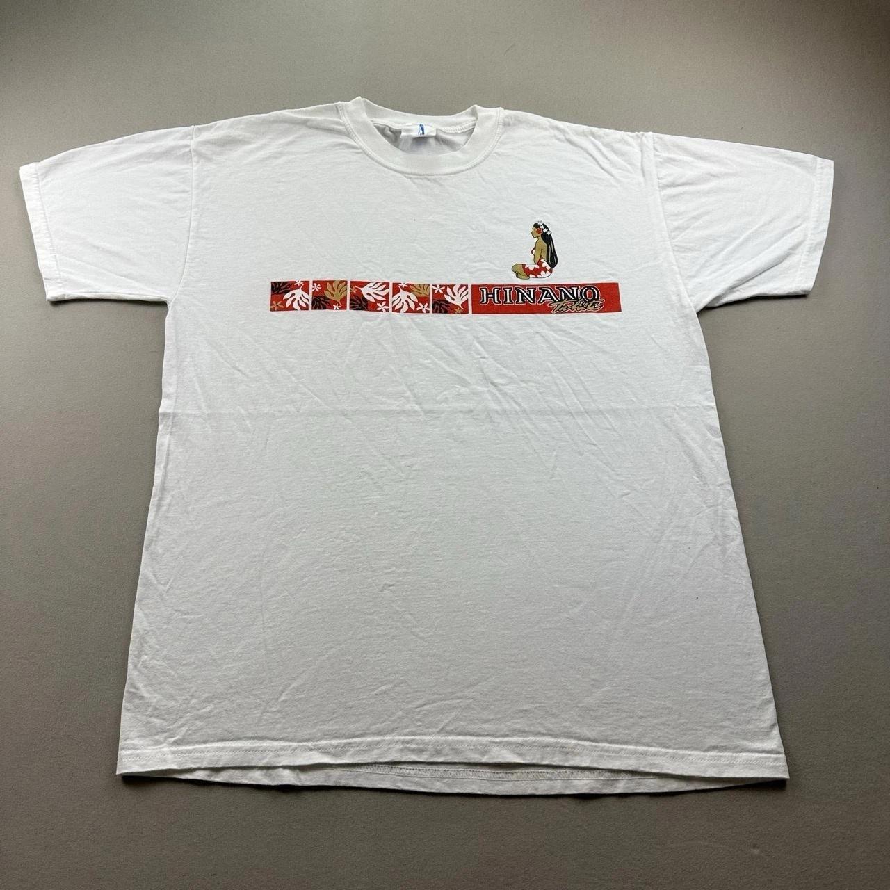 Vintage Hinano Tahiti Beer T-Shirt Mens Large White Polynesia Hawaii Floral 90s XL