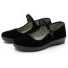 Women's Black Old Beijing Cloth Shoes - One Strap, Non-Slip, Ideal for Work, Dance & Everyday Comfort.