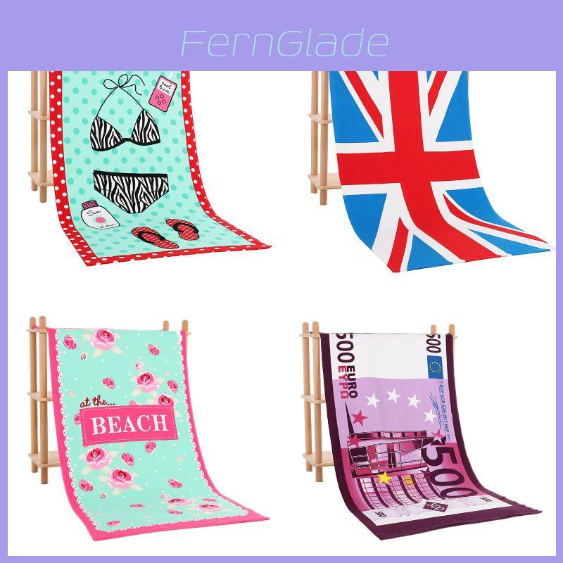 Microfiber Beach Towel With Active Print Fast Drying For Adults