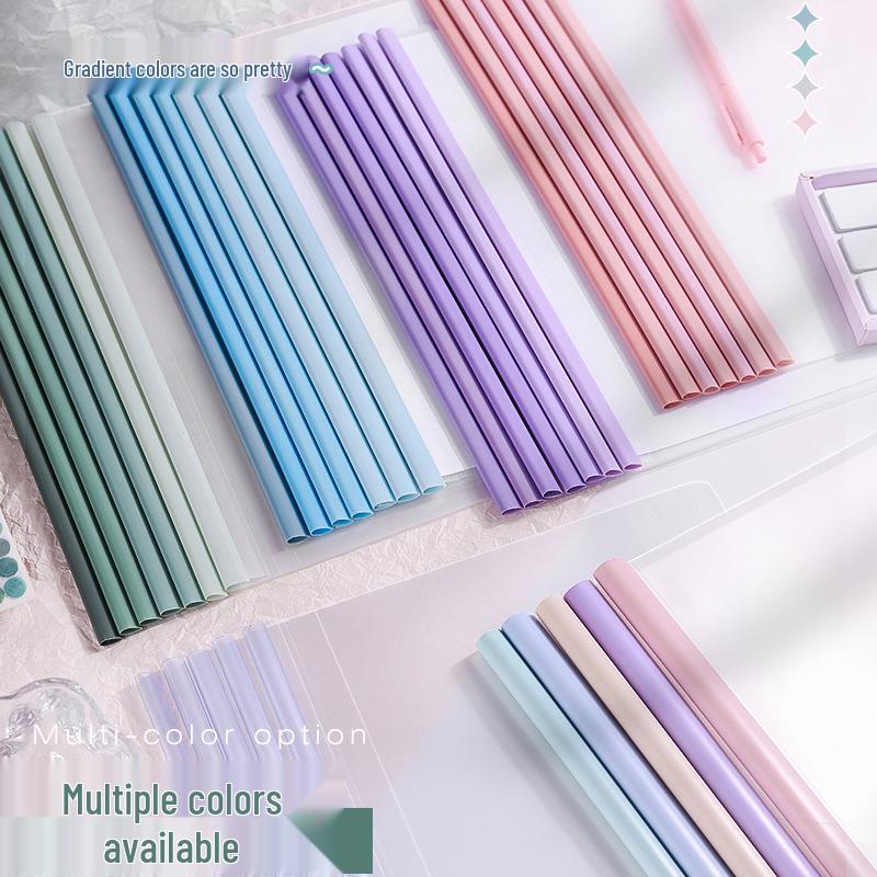 Gradient Water Drop A4 Transparent Pull-Rod Clip Folder - Thickened Document & Resume Organizer