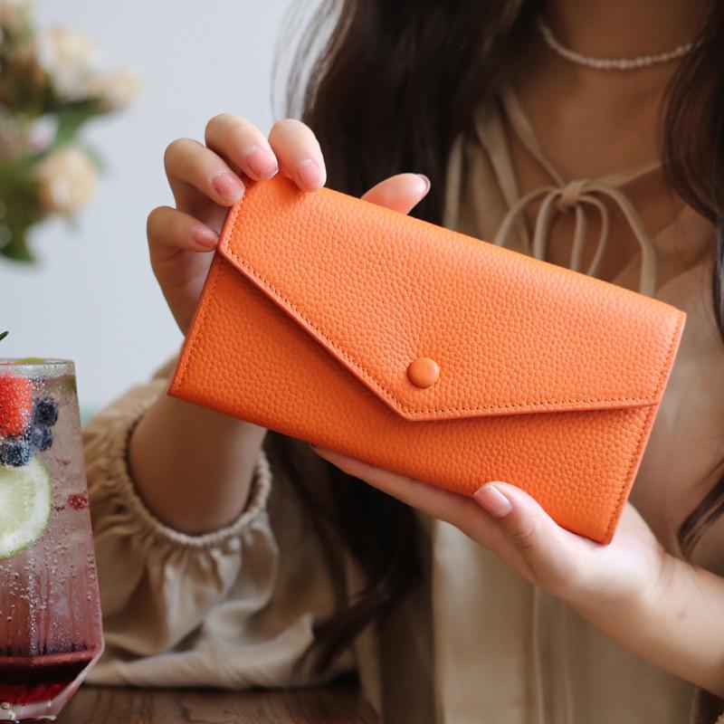 2024 Women's Genuine Leather Multifunction Long Wallet and Coin Purse with Phone Holder