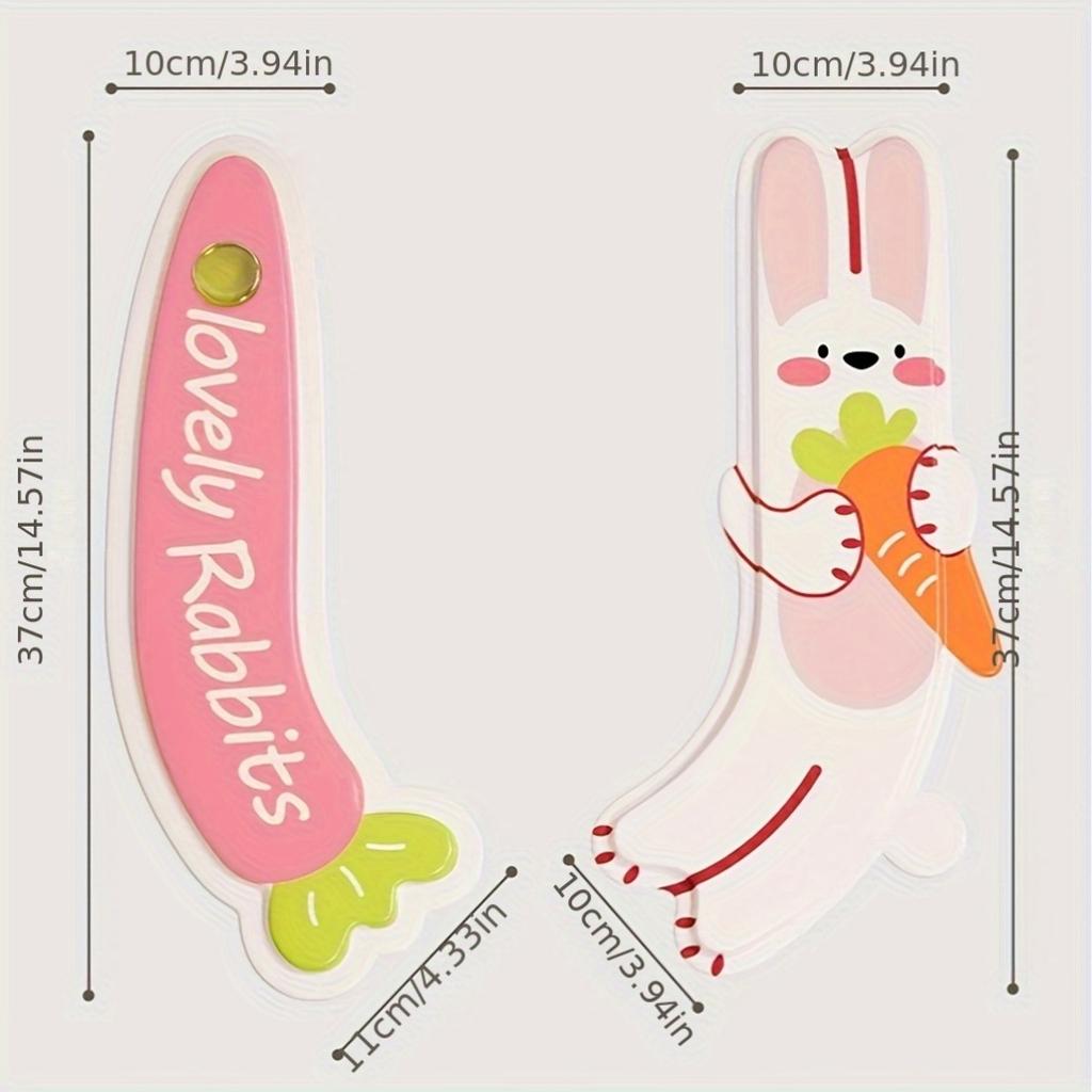 2pcs Scented Waterproof Toilet Seat Covers, Cartoon Rabbit & Carrot, EVA, Reusable, All-Season