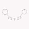 2026 New Arrived Fashion Women Jewelry Geometric Bezel CZ Drop Charm Tassel Chain Double Finger Ring Gold Plated