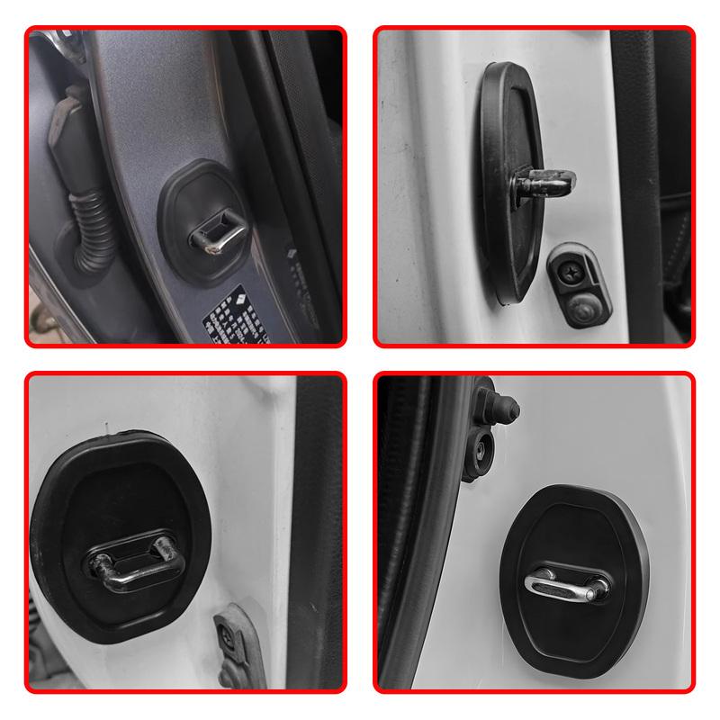 PINMOAP Car Door Lock Buckle Protective Cover Anti-Collision Door Lock Buckle Silicone Protective Cover Shock-Absorbing Pad