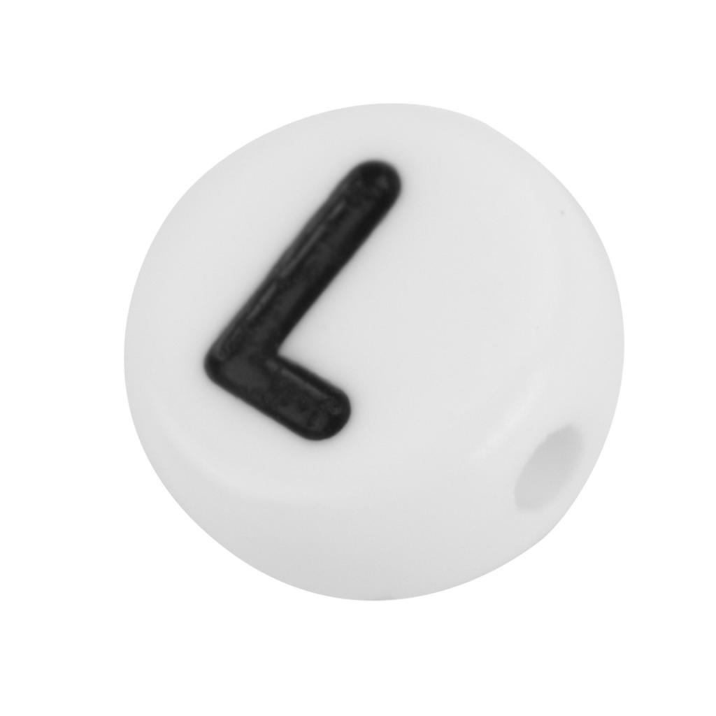 500Pcs Round Acrylic Single Letter Beads A Z White Beads DIY Bracelet Necklace Accessories