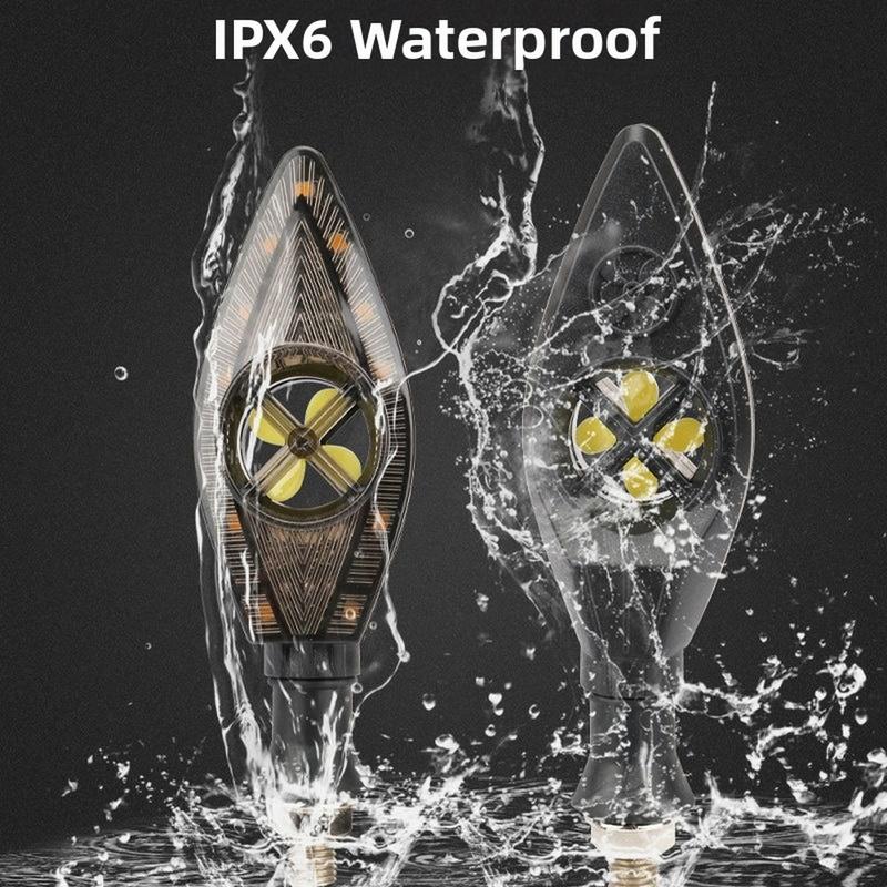 Motorrad LED Blinkerlicht 12V Zweifarbig Fließendes Wasser Blinker Fahrlicht Tagfahrlicht IPX6 Wasserdicht
