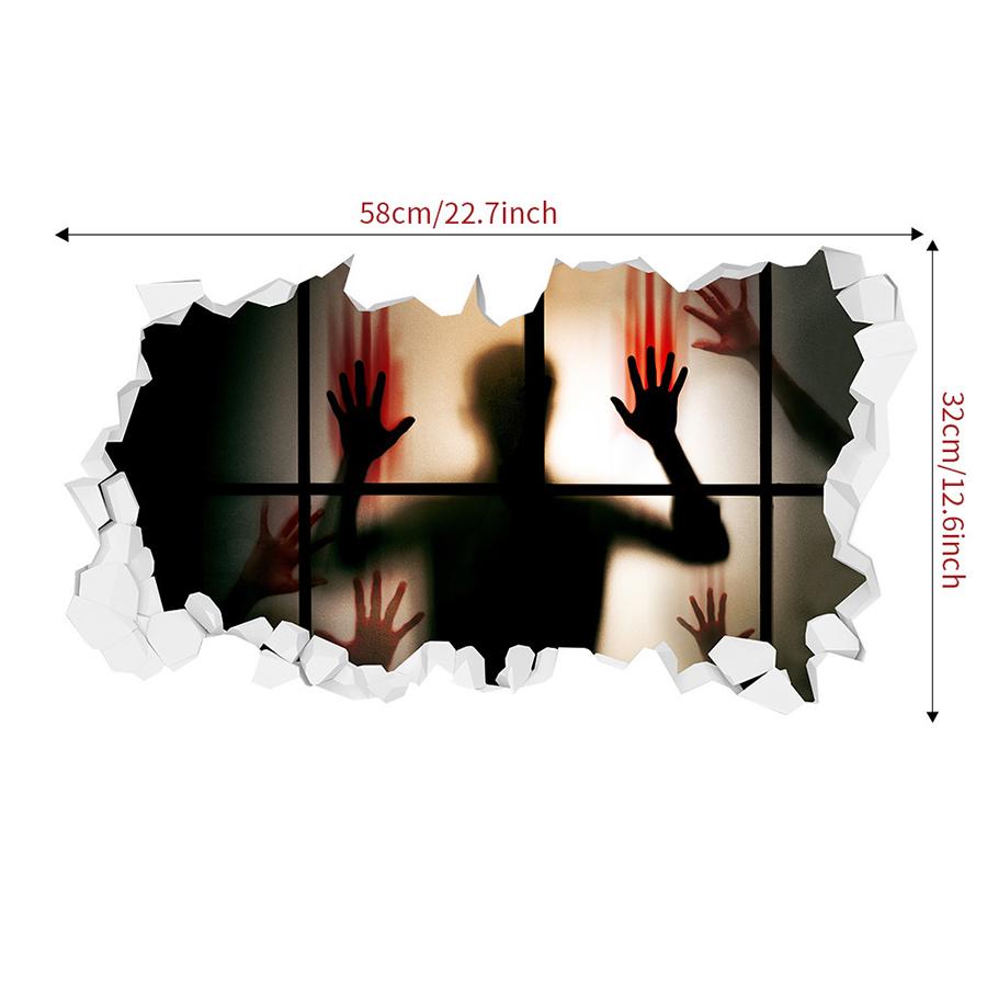 Halloween Horror Wall Sticker, Spooky Stickers & Floor Decals for Halloween Party, Haunted House & Home Horror Decorations