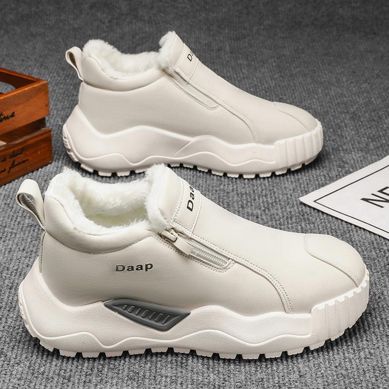 Plush Light Slip On Walking Shoe Outdoor Comfor Men High Top Sneakers 2025 Casual Shoes for Men Luxury Round Toe Men Ankle Boots