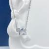 S925 Sterling Silver Heart-to-Heart Necklace with Zircon – European Style, Luxury, and Versatile Design