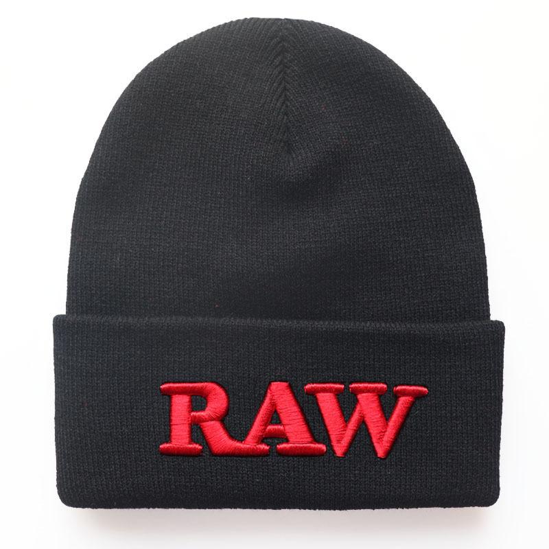 

New three-dimensional embroidered letters RAW Knitted hat, hip-hop beanie, warm hat for students, autumn and winter hat for both men and women Adjustable чёрный