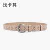Hollow Embossed Cowhide Women'S Genuine Leather Women'S Belt Pin Buckle Women'S Retro With Casual Pants Jeans