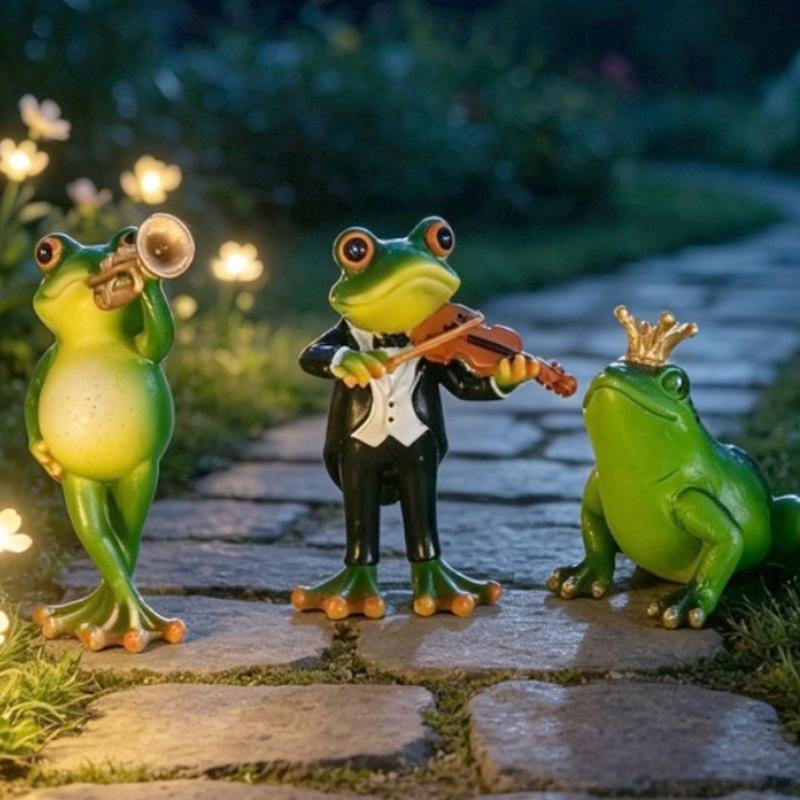 Band, Frog Exercise, New Novelty Frog, Resin Crafts, Pastoral Frog Ornament