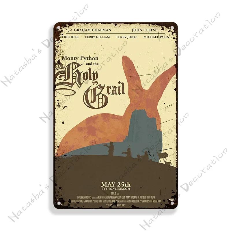 1975 British Comedy Film Monty Python and the Holy Grail Metal Tin Sign Retro Metal Signs Wall Plate Home Bar Club Metal Plaque