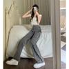 Y2K Street Women Jeans Pants American High Waist Lace Up Chic Female Casual Pants Korean Vintage Ladies Wide Leg Trousers