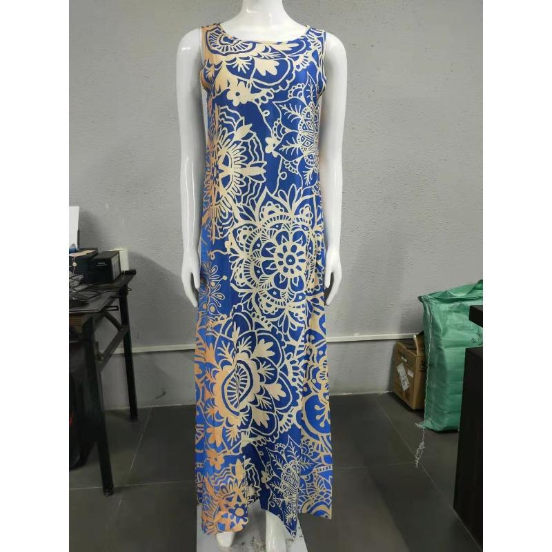 IHUASU Fashion Summer Spring Sleeveless O-Neck Casual Dresses