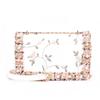Women's shoulder bag embroidered with flowers PU leather shoulder bag with chain