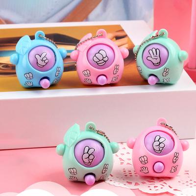 5 Pcs/Ensemble Jouet Gashapon Clé Motif Changeant Chaîne Suspendue Exquise Divertissement Adorable Intéressant Mini Appareil Mora Jeu de Devinettes aux Doigts Fair
