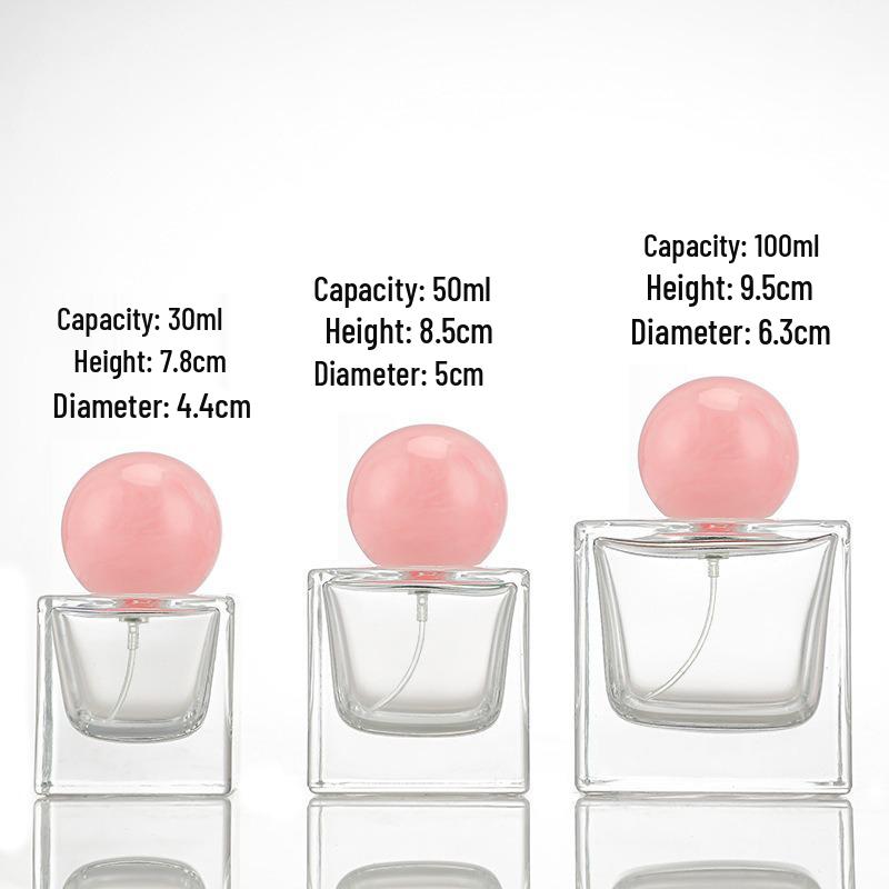 Compact Transparent Glass Perfume Spray Bottle - Travel-Friendly Snap-On Decanter