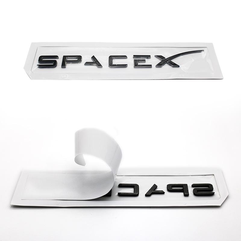 ITZLW1 3D ABS Logo Letters Car Trunk Fender Side Badge Decal For Tesla Model Y/S/3/X Space X Emblem Sticker Accessory